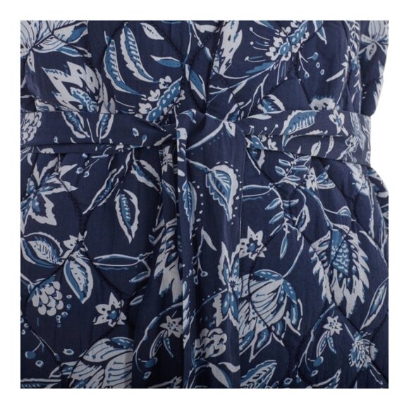 NWT Sonmer Quilted Floral Print Belted Long Vest Cottagecore Women's Small - Picture 4 of 12